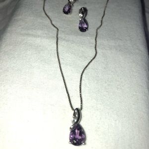 Amethyst crystal set